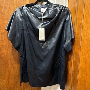 NWT 3.1 Phillip Lim midnight blue cape top